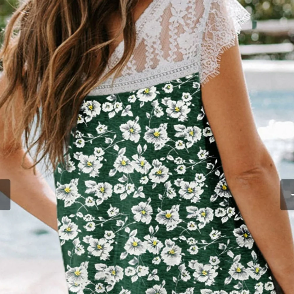 ๐ฅNew boutique Green floral eyelash top - Picture 3 of 11
